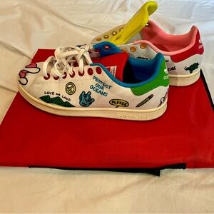 Adidas Aaron Kai x Sam Smith - White and Red Primeblue Doodles Sneakers